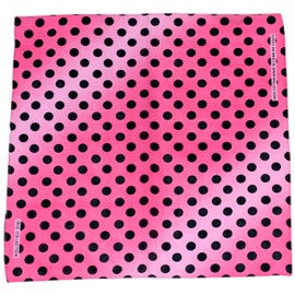 Novelty Bandanas 100% Cotton, Head Wrap 22" x 22" (POLKA DOTS, 22 X 22 in)