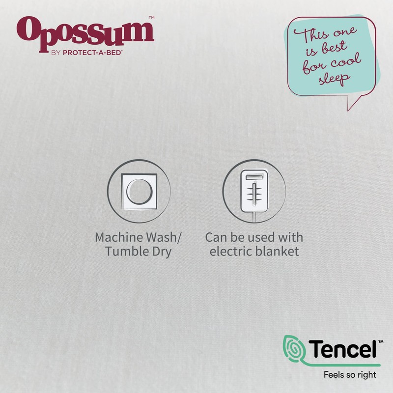 Opossum by Protect-A-Bed Tencel Jersey Waterproof Pillow Protector, Standard Size