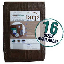 Kotap TBG-1225 All Purpose Reversible Poly Tarp, 12 ft. X 25 ft, Brown-Green