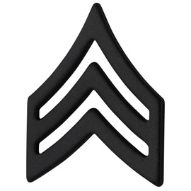 US Army Sergeant Rank Subdued Black Metal Pin On