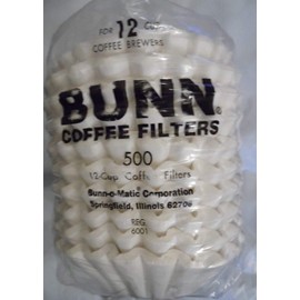 6001 12-Cup Commercial Coffee Filters, 500-count, White (Premium pack Made in USA)