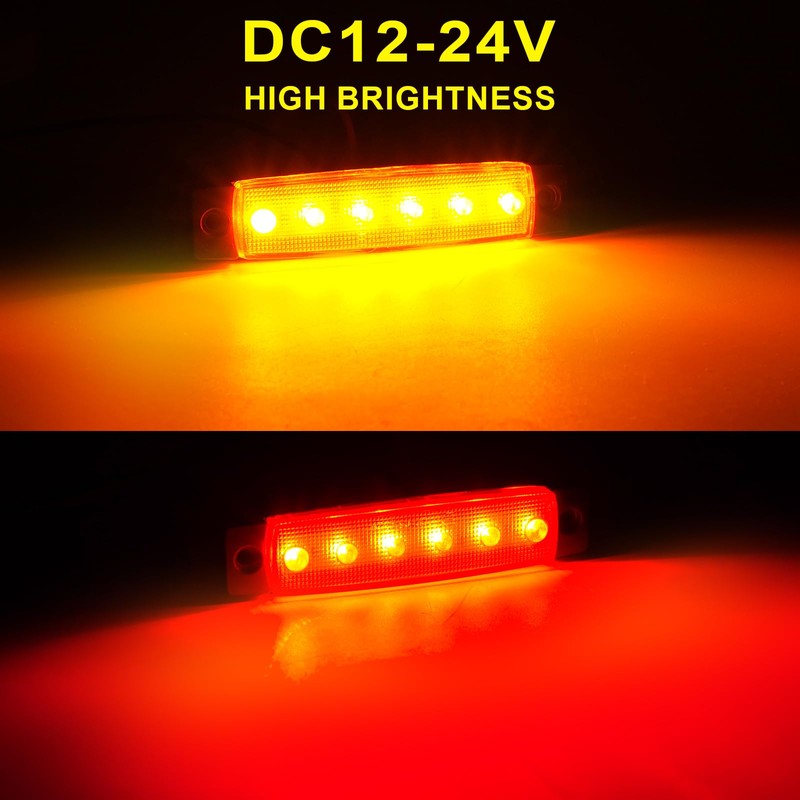 PSDRIQQ 40 Pack 6 LED Trailer Marker Light, DC12-24V Clearance