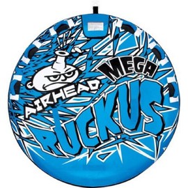 Airhead Mega Ruckus Towable 1-3 Rider Tube for Boating and Water Sports, Kwik-Connect Tow, Double-Stitched Nylon Cover and Padded Handles