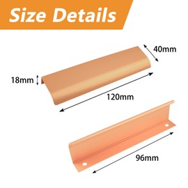 MOROBOR 8 Pack Modern Style Finger Edge Pull Furniture Drawer Handles Hidden Cabinet Kitchen Drawer Handles Knobs, 120mm/Gold