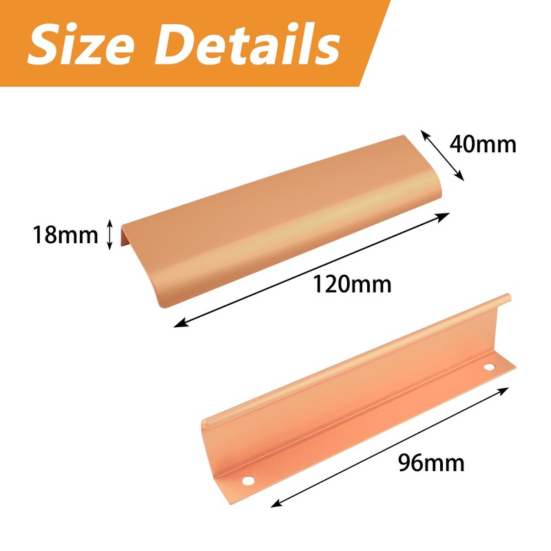 MOROBOR 8 Pack Modern Style Finger Edge Pull Furniture Drawer