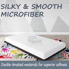 Cot Size 33 x 75 Fitted Sheet Only - 100% Microfiber Cot Fitted Sheet 33 x 75 - Fitted Cot Sheet Perfect for Narrow Twin, Camp Bunk Beds, Camping Cot, Guest Bed Replacement(White)