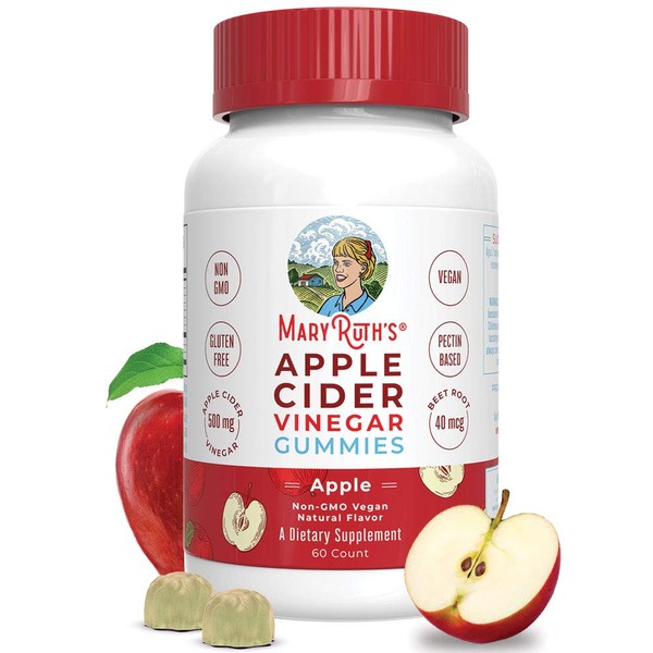Apple Cider Vinegar | 1 Month Supply | Apple Cider Vinegar Gummies for Adults and Kids | Supplements for Immune Support | Vegan | Non-GMO | Gluten Free | 60 Count