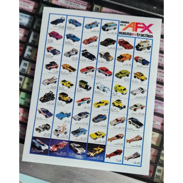 AFX Aurora AFX Magna-Traction Cars 1975-78 Poster 8 1/2" x