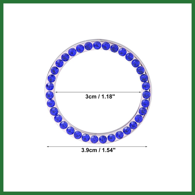 Motoforti 5 Pcs Car Engine Start Stop Decoration Ring Rhinestone