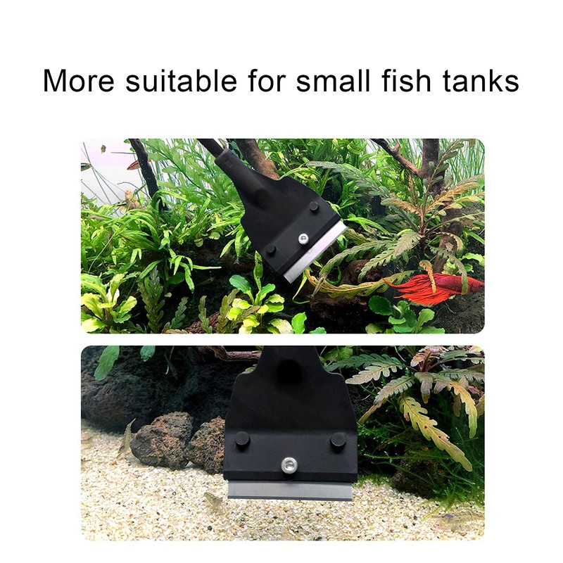 Aquarium Algae Scraper with Long Handle and Interchangeable Blades for