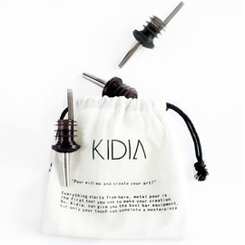 Kidia Metal Pour Cocktail 10 Pieces - Professional Pourer for Barman - Dispenser for Cocktail Made of Steel - Pourer Barman Set Bottle Pourer Spirits