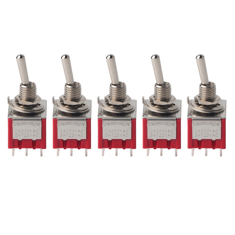 5Pcs ONON 2 Position Toggle Switch 3PDT 9 Pin 6mm