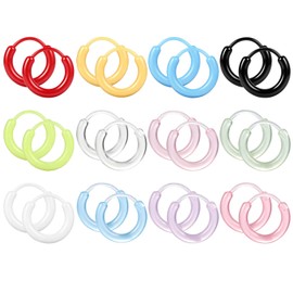 12 Pairs Colorful Plastic Hoop Earrings Clear Sports Earring for Women Men