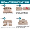 Turquoize 4 Piece Sofa Slipcover Sofa Covers for 3 Cushion