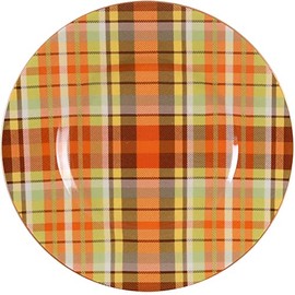 Pier 1 Harvest Plaid Salad Plate, Spice