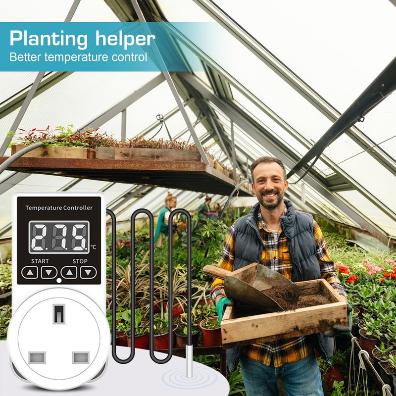 Digital Thermostat Plug, Thermostat Outlet Socket with waterproof head, 230V
