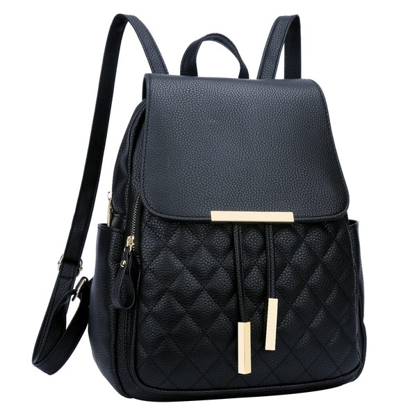 KKXIU Quilted Trendy Leather Backpack Purse for Women and Ladies