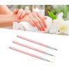 3 Pcs Thin Nail Art Brushes, Reusable Fine Nail Art