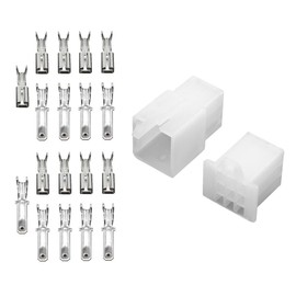 10x Flat Connector Housing 9-Pin Including 2.8 mm Flat Connector and Blade Receptacles | Selection: 1-12 Pin - 6.3 mm or 2.8 mm | White | Car Machine Plug