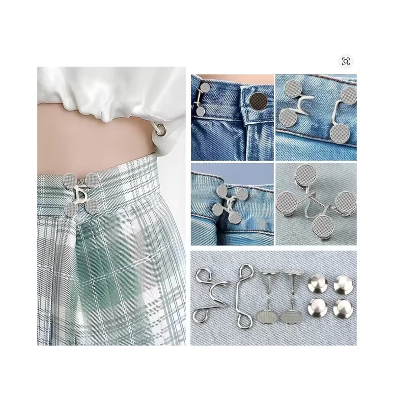 Jeans Waist Tightener Buttons for Loose Pants – Removable Zinc