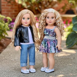 - Ultimate Play Set - Clothes Fits 18 Inch Doll - 6 Piece - Mix and Match Outfits with Shoes - Swim Suit, Skirt, Blouse, Pants, Leather Jacket and Shoes. (Dolls Not Included)