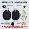 ANHBKAR Black Leather Key Cover for Broken Car Key Loop