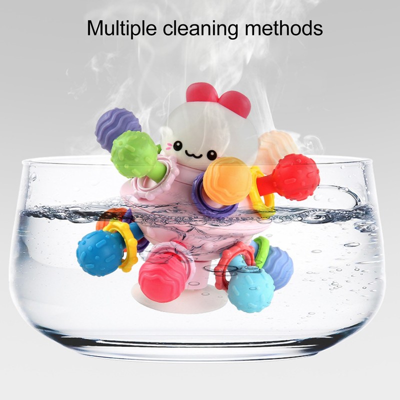 Baby Sensory Teether Toy Balls Chew Teething Ball Rattle Grasping