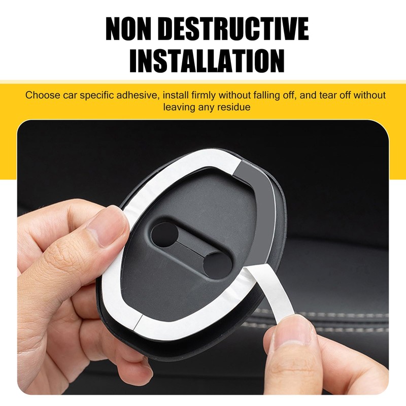 Door Lock Strike Protector, Silicone Silent Shock Absorption Lock Accessories,