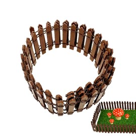 35 Inches Miniature Fairy Garden Fence,DIY Wood Picket Fence Mini Ornament,Fairy Garden Accessories,Home Garden Plant Pot DIY Diorama Project (Brown)