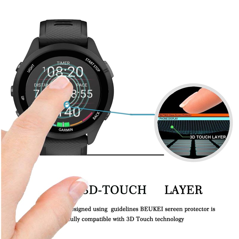 beukei (3 Pack) Designed for Garmin Forerunner 265 Screen Protector，Anti