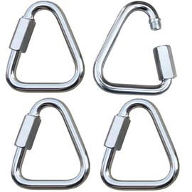 Set of 4 Stainless Steel Delta Quick Link Lobster Clasp Triangle Screw Connector Chain Connector Durable Triangle Carabiner, Screw Lock Carabiner