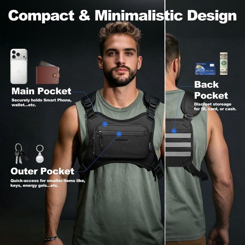 Heroic Knight X-Pac Running Chest Pack for Men Women