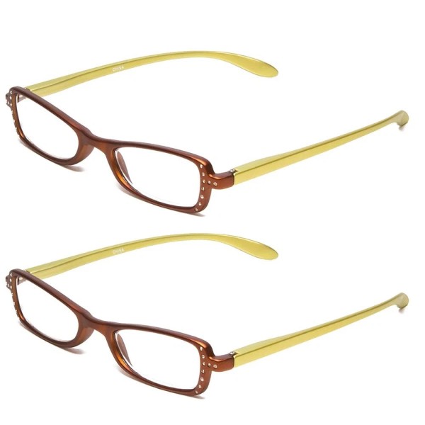 Calabria 837 Womens Metallic Reading Glasses +6.00 Bronze (2 Pack)