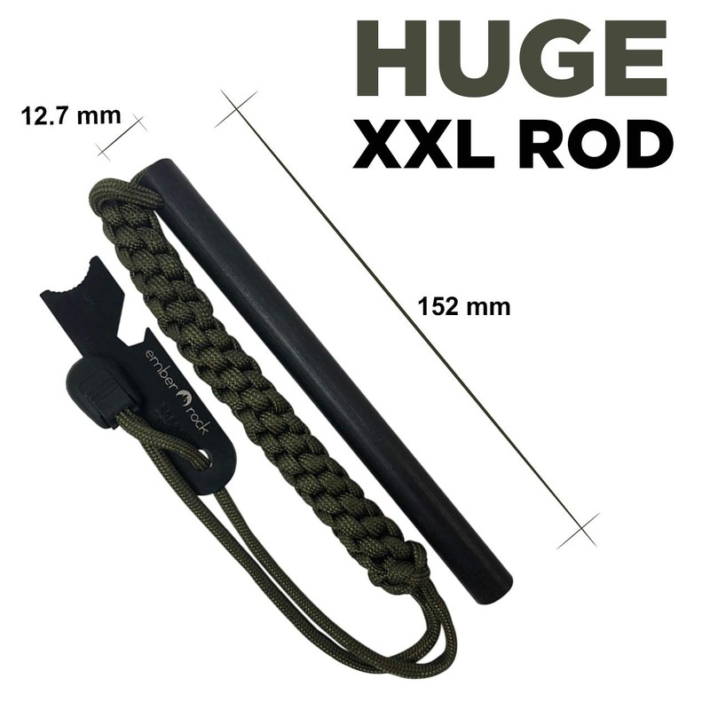 Ember Rock XXL Firesteel Fire Starter - Huge Survival Ferrocerium