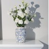 Light Blue White vase Flower Ceramic Porcelain Vintage Chinoiserie Floral