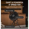 Claymore V600+ Black Rechargeable Portable Fan – 7,800mAh Battery, 4-Speed
