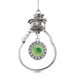 Inspired Silver - Circle Baby Turtle Snowman Ornament, Christmas Tree - (Snowman, Circle Baby Turtle)