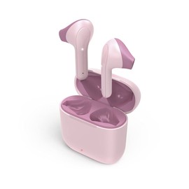 Hama Bluetooth Kopfhörer „Freedom Light“ (True Wireless In Ear Kopfhörer mit Mikrofon, Earbuds mit Ladestation, Laufzeit 28 h, kabellose Kopfhörer mit Spracherkennung und Touch Control) pink