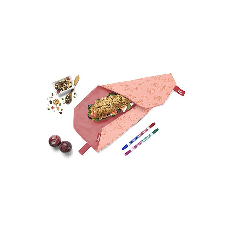 Roll'eat ® Reusable Sandwich Bag with Washable Markers to create