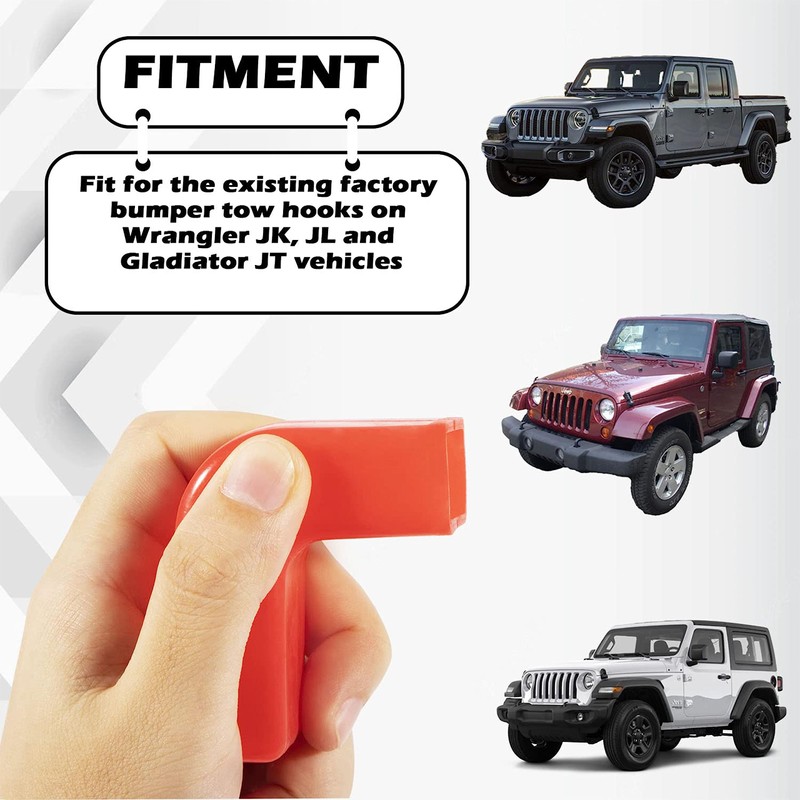Yunukin Factory Bumper Tow Hook Covers Compatible with Jeep Wrangler
