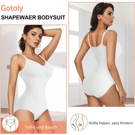 Gotoly Shapewear Women's Tummy Control Body Strong Shaping Bodysuit Figure Shaping Body Shaping Bodice Body Seamless Shaping Bodysuits, White