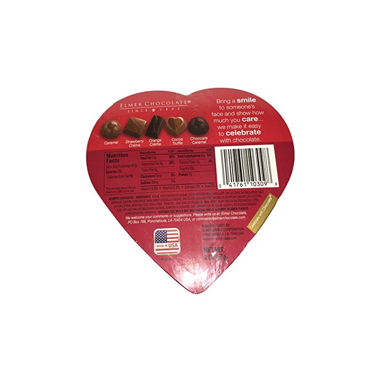 Valentine Rose Heart Shaped Chocolate Gift Box 2 oz (Pack