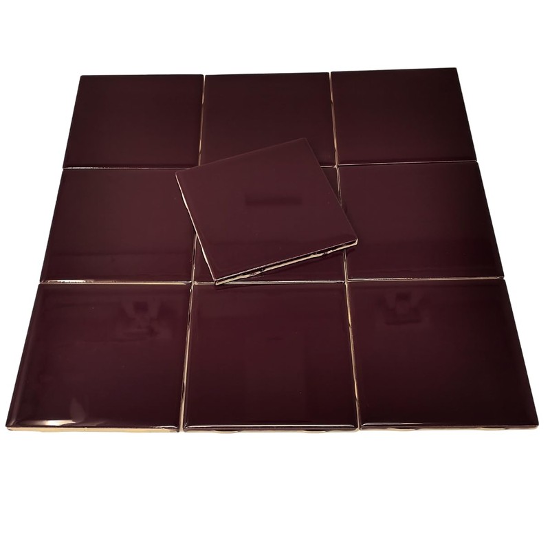 Tenedos Daltile Glossy 4.25 inch x 4.25 inch Plum Ceramic