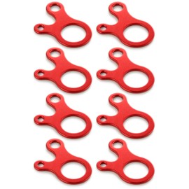 Set of 8 High Quality Aluminium 4 Section (Tent Rope Release Paracord 550 Red – Ganzoo Linen Elasticated Folder 3 Hole Spanner, Perfectly Combined
