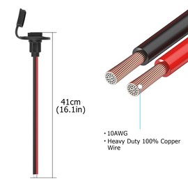 2 Pack SAE Power Socket Sidewall Port Cables YACSEJAO 12AWG 1.3FT/40CM Weatherproof SAE Quick Connect Solar Panel Flush Mount Connector with 8 Screws (SAE-SAE)