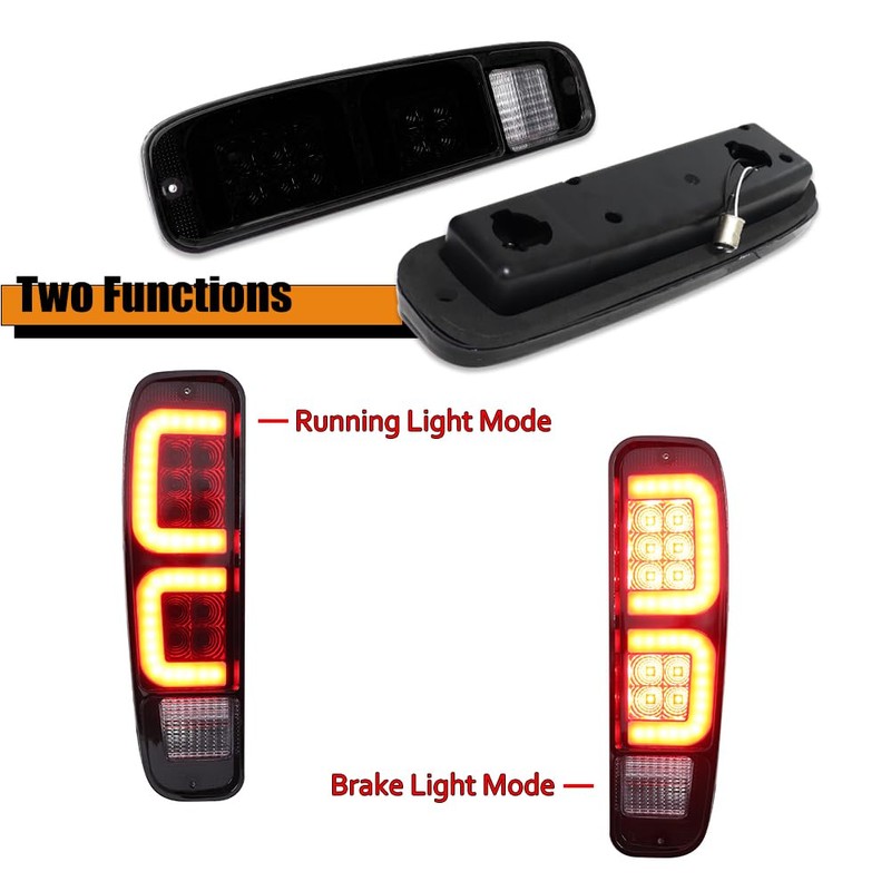 ADIIL Smoked Black Lens Red LED Rear Tail Brake Lights