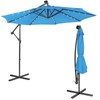 Tangkula 10 ft Cantilever Umbrella w/32 Solar-Powered LED Lights, Functional