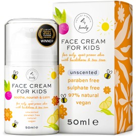 Award-Winning Kids Face Cream - Gentle & Calming Moisturizer with Natural Ingredients for Sensitive & All Skin Types - Fragrance-Free