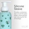 8oz Foaming Glass Bottle Dispenser w/Heart Silicone Sleeve, Sea Glass
