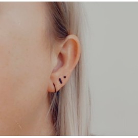 3mm black stainless steel stud earrings